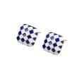 Blue & White Checkerboard Square Stud Earrings Online Sale