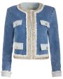 Avery Blue Landon Crop Denim Jacket Discount