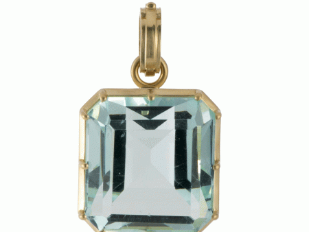 Vintage Aquamarine Square Pendant For Cheap