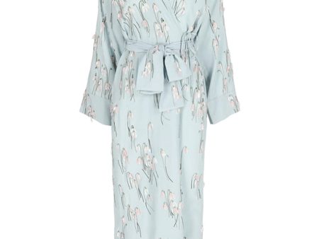 Winter Blue Embellished Gisou Wrap Dress Sale