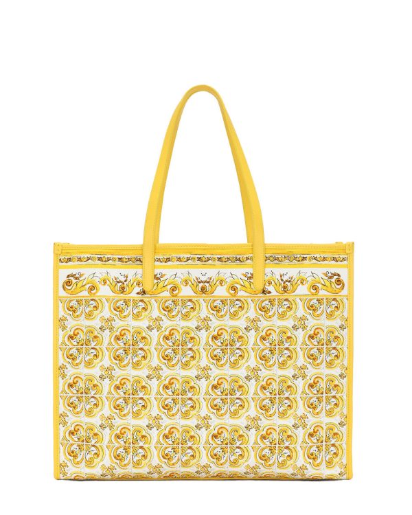 Large Sicily Shopper Tote Bag in Yellow Majolica Discount