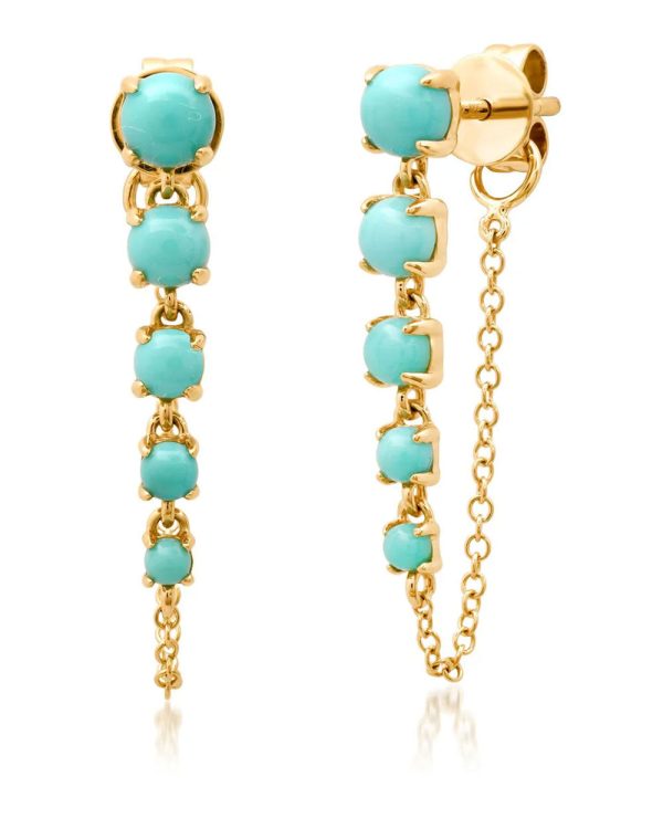 Samira 13 Turquoise Chain Earring Cheap