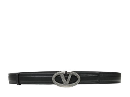 Black Diamond VLogo Leather Belt in Nero Cheap