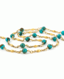 Antique Turquoise and Gold Beaded Necklace Fashion