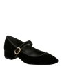 Cade Velvet Mary Jane Ballerina Pump in Black Online Hot Sale