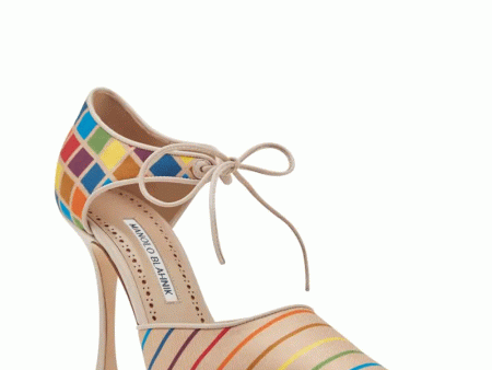 Estho Silk Ankle-Tie Pump in Multicolor Fashion