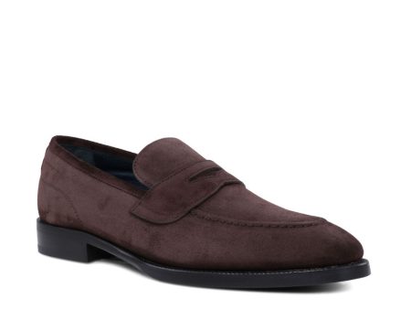 Aviano Suede Dress Loafer in Mogano For Cheap