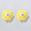 Yellow Floral Stud Earrings For Sale