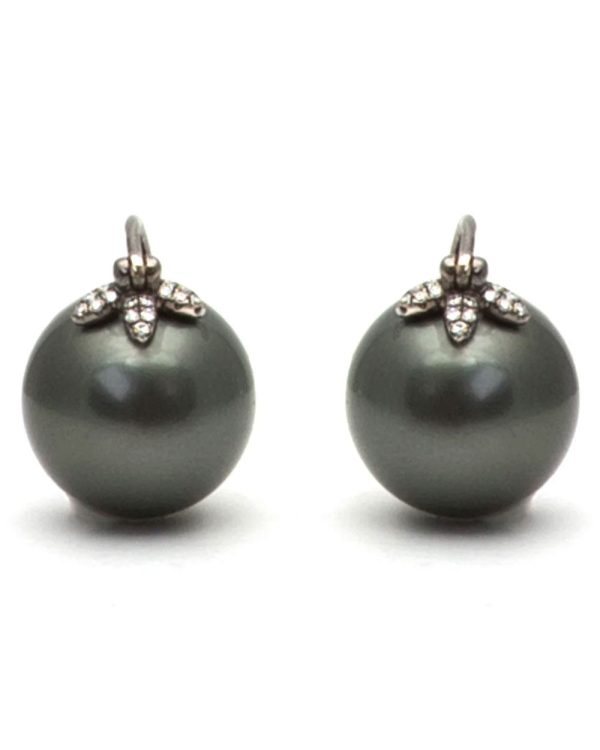 Samira 13 Tahitian Black Pearl Earrings Discount