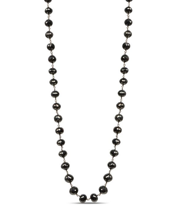 Black Diamond Beaded Necklace For Discount