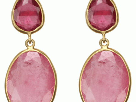 Pink Tourmaline and Rosy Dawn Drop Earrings Discount