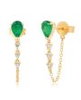 Samira 13 Emerald Drop Chain Earrings on Sale