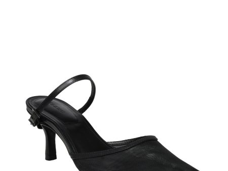 Kieran Mesh and Leather Buckle Pump in Black For Discount