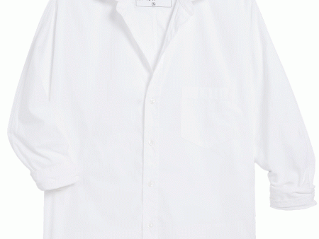 White Superluxe Continuous Button Up Shirt Sale