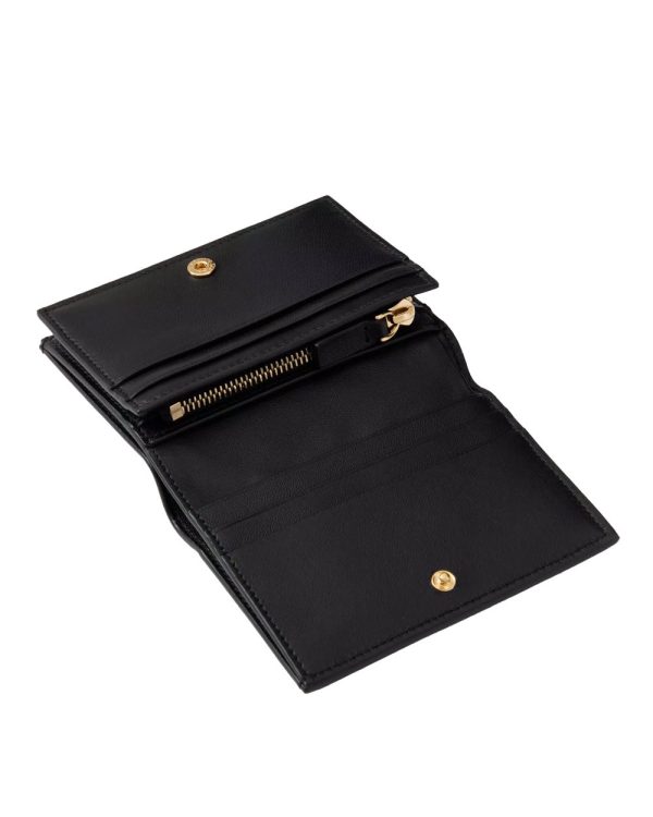 Bold VLogo Flap French Wallet in Nero Cheap