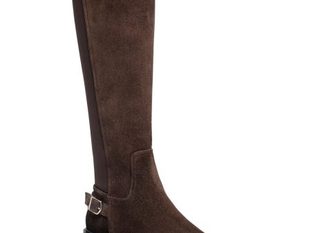 Tall Erin Flat Boot in Dark Brown Cheap