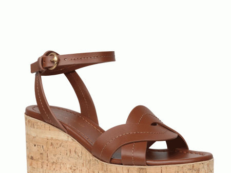 Brown Platform Wedge Sandal in Havana Cork Online Hot Sale