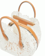 Mini Maggie Lace Borsa Shopping Tote in Blanc Discount