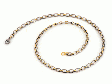 Two Tone Link Chain Necklace Online now