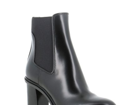 Ferry Platform Leather 75mm Bootie in Black Hot on Sale