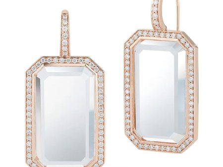 Bell Diamond and Crystal Rectangular Earrings Sale