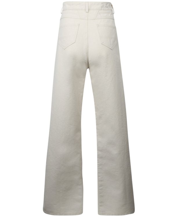 Straight Leg Jean in Metallic Beige on Sale