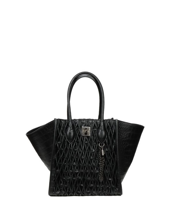 Borsa Shopping Media Tote in Black Supply