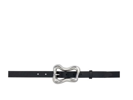 Highline Leather Belt with Asymmetrical Buckle in Black Supply