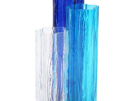 Blue Flora Glass Vase Online Sale