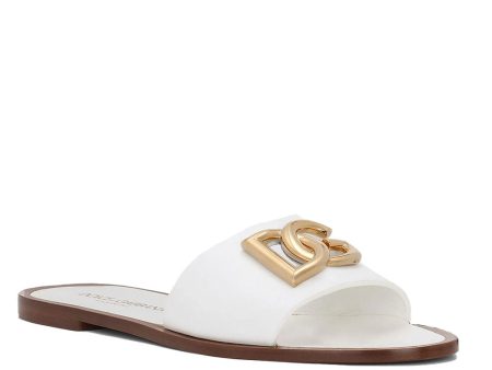 Calfskin Bianca Slide in White For Discount