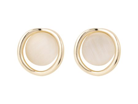 Cats Eye & 18K Gold-Plated Round Stud Earrings Online Sale