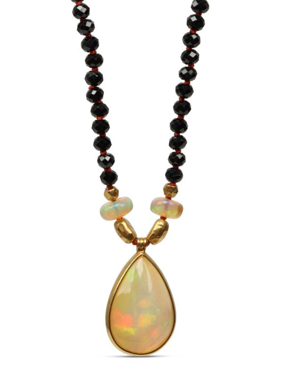 African Opal and Garnet Necklace Online now