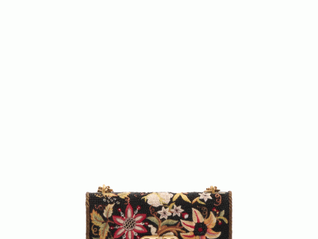 Vain Embroidered Beaded Shoulder Bag in Black Multicolor Online