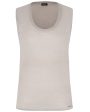 Beige Metallic Sleeveless Tank Discount