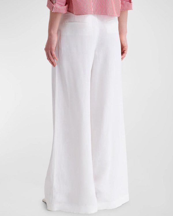 White Demie Linen Pant Discount