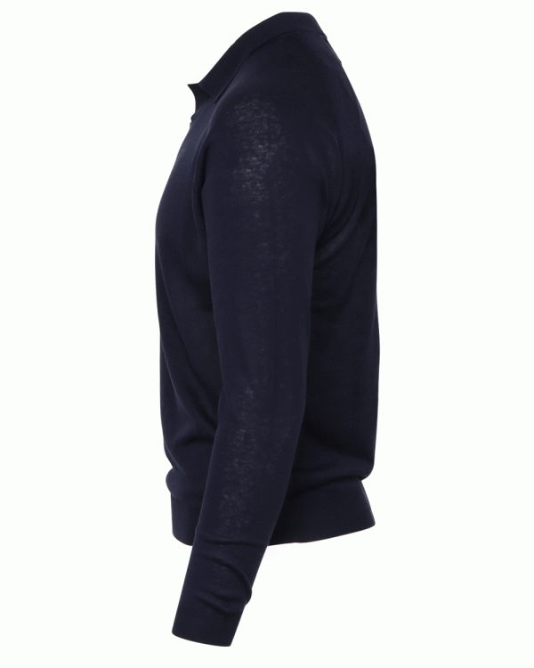 Navy Long Sleeve Polo Fashion