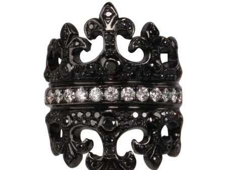 Black Diamond Fleur de Lis Ring Discount