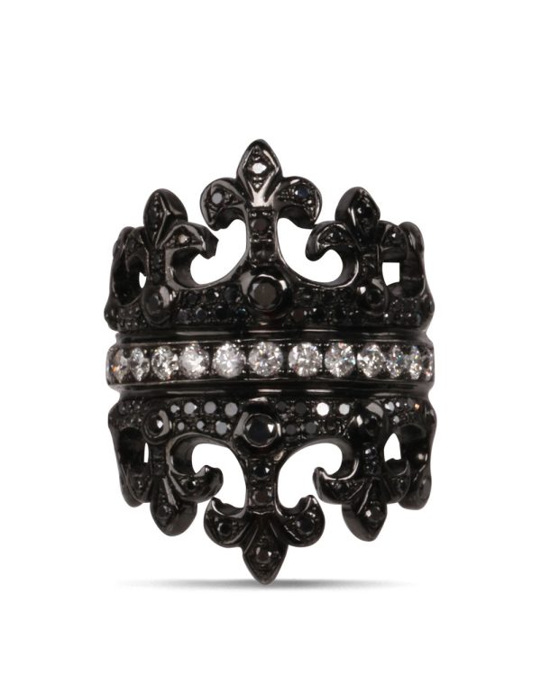 Black Diamond Fleur de Lis Ring Discount