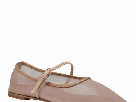 Ballet Mesh Flat with Strap in Nude Online now