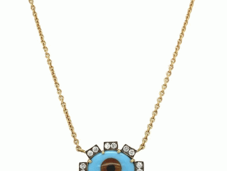 Turquoise Tiger Eye Pendant Necklace Cheap