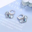 Moonstone & Cubic Zirconia Heart Huggie Earrings Fashion