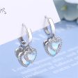 Moonstone & Cubic Zirconia Heart Huggie Earrings Fashion