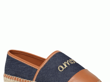 Jenna Denim Flat Espadrille in Indigo For Cheap