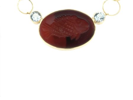 Ancient Aqua and Agate Varved BCE Necklace Cheap