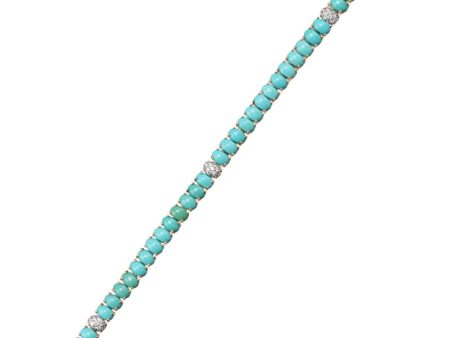 Turquoise and Diamond Station Bracelet Online