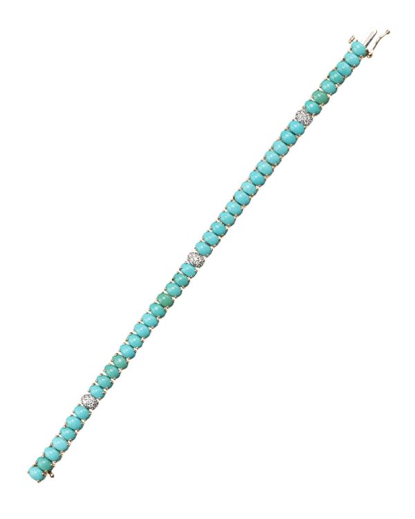 Turquoise and Diamond Station Bracelet Online