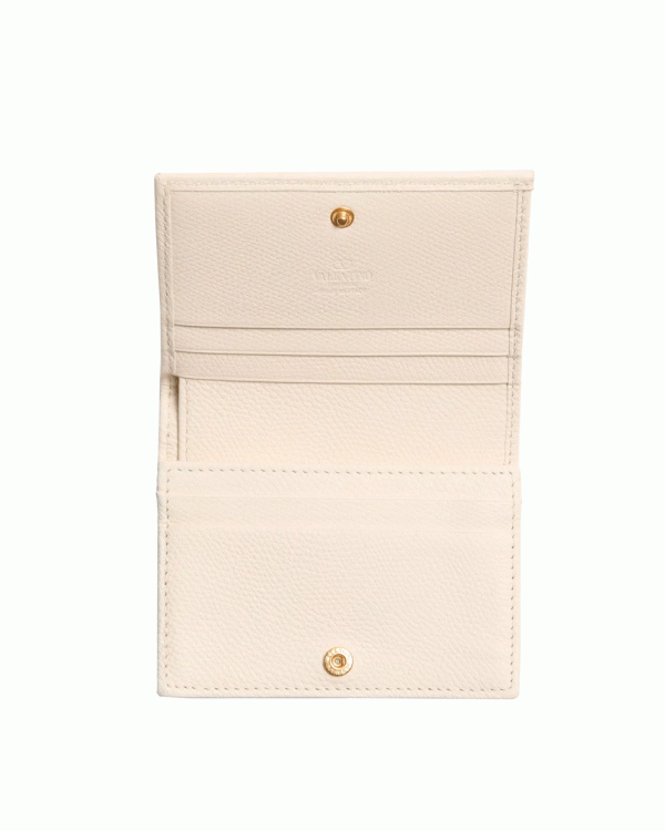 VLogo Signature Soft Grain Wallet in Light Ivory Supply