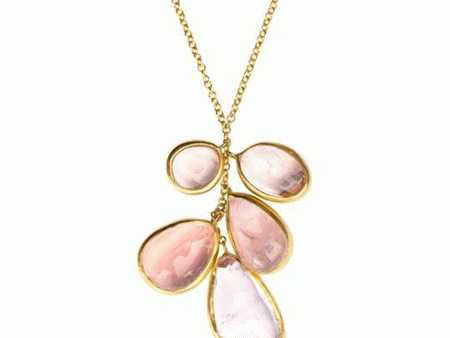 Pink Peony Cluster Necklace Sale