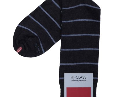 Asphalt Striped Midcalf Socks Online Sale