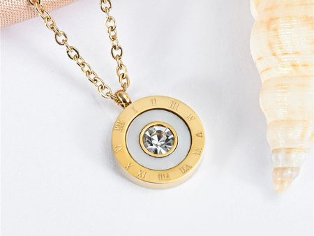 White Cubic Zirconia & 18K Gold-Plated Roman Numeral Pendant Necklace Online